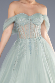 Long Mint Special Design Engagement Dress ABU3664