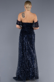 Long Navy Blue Scaly Evening Dress ABU3577