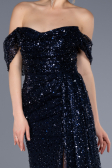 Long Navy Blue Scaly Evening Dress ABU3577