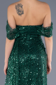 Long Emerald Green Scaly Evening Dress ABU3577