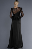Long Black Satin Evening Dress ABU3673