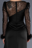 Long Black Satin Evening Dress ABU3673