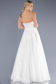 Long White Satin Evening Dress ABU3674