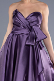 Long Lavender Satin Evening Dress ABU3674