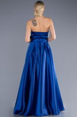 Long Sax Blue Satin Evening Dress ABU3674
