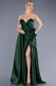 Long Emerald Green Satin Evening Dress ABU3674