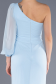 Long Light Blue Chiffon Evening Dress ABU3677