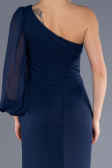 Long Navy Blue Chiffon Evening Dress ABU3677