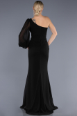 Long Black Chiffon Evening Dress ABU3677