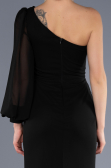 Long Black Chiffon Evening Dress ABU3677