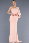 Long Salmon Chiffon Evening Dress ABU3677