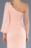 Long Salmon Chiffon Evening Dress ABU3677