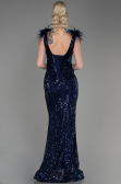 Long Navy Blue Mermaid Prom Dress ABU3669