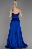 Sax Blue Long Satin Evening Dress ABU1601