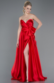 Long Red Satin Evening Dress ABU3674