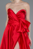 Long Red Satin Evening Dress ABU3674