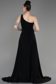 Long Black Chiffon Party Dress ABT116