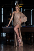 Long Gold Mermaid Evening Gown ABU3667