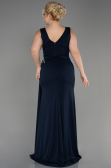 Long Navy Blue Plus Size Evening Dress ABU2934