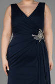 Long Navy Blue Plus Size Evening Dress ABU2934