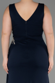 Long Navy Blue Plus Size Evening Dress ABU2934