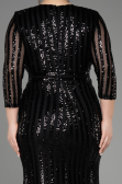 Black Long Oversized Mermaid Evening Dress ABU1043