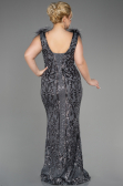 Long Anthracite Scaly Plus Size Engagement Dress ABU3671