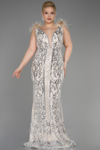 Long Beige Scaly Plus Size Engagement Dress ABU3671