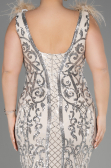 Long Beige Scaly Plus Size Engagement Dress ABU3671