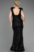 Long Black Scaly Plus Size Engagement Dress ABU3671