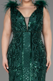 Long Emerald Green Scaly Plus Size Engagement Dress ABU3671