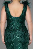 Long Emerald Green Scaly Plus Size Engagement Dress ABU3671