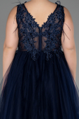 Long Navy Blue Plus Size Engagement Dress ABU3719