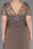 Long Cappuccino Chiffon Plus Size Engagement Dress ABU3731