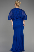Long Sax Blue Plus Size Engagement Dress ABU3732