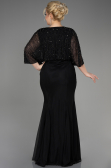 Long Black Plus Size Engagement Dress ABU3732