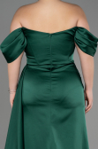 Long Emerald Green Satin Plus Size Engagement Dress ABU3655