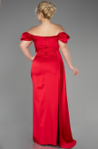 Long Red Satin Plus Size Evening Dress ABU1626