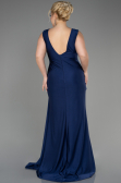 Long Navy Blue Formal Plus Size Dress ABU3737
