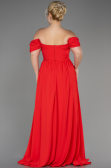 Long Coral Chiffon Plus Size Evening Dress ABU3738