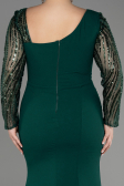 Long Emerald Green Plus Size Wedding Dress ABU3713