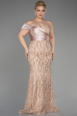 Long Gold Plus Size Engagement Dress ABU3739
