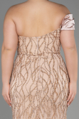 Long Gold Plus Size Engagement Dress ABU3739