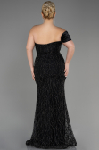 Long Black Plus Size Engagement Dress ABU3739