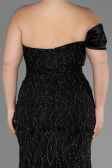 Long Black Plus Size Engagement Dress ABU3739