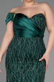 Long Emerald Green Plus Size Engagement Dress ABU3739