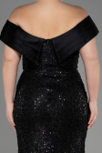 Long Black Plus Size Engagement Dress ABU3740