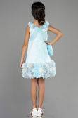 Short Mint Satin Girl Dress ABK1994