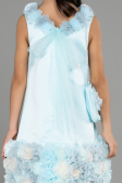 Short Mint Satin Girl Dress ABK1994