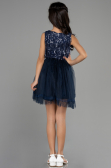 Short Navy Blue Girl Dress ABK1973